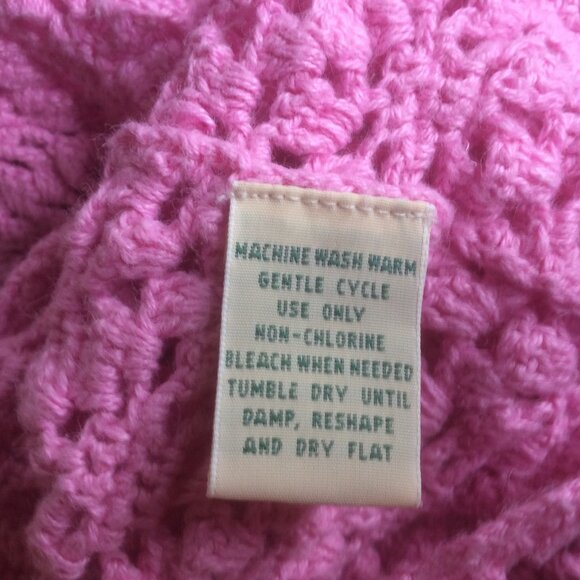 St. John's Bay Vintage 90s Cottagecore Pink Crocheted Y2K Boho Cardigan Size 2X - Picture 4 of 4